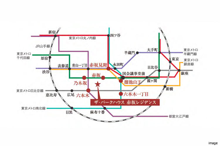 交通アクセス図｜ザ・パークハウス赤坂レジデンス